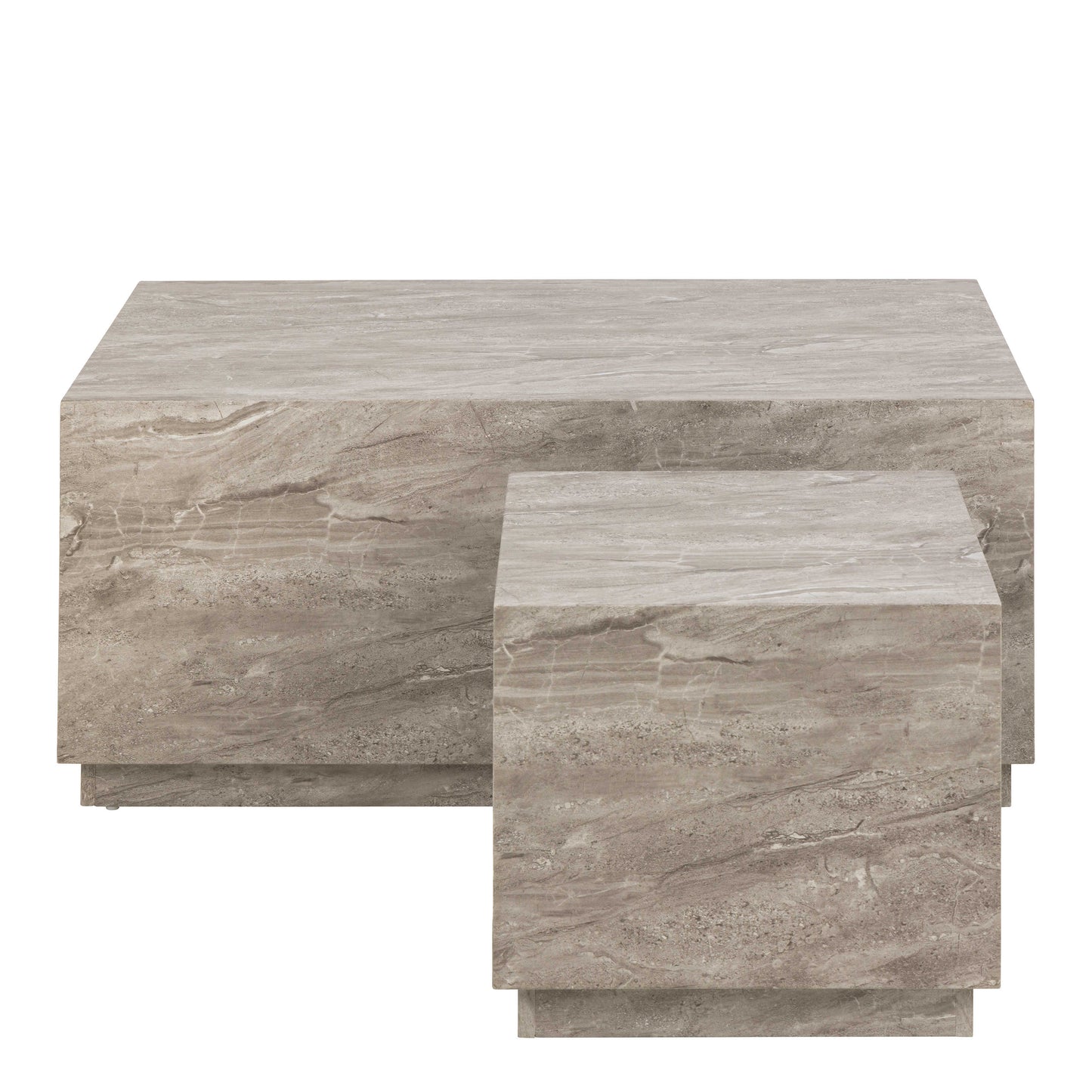 Set of 2 Munkebo Grey Marble Coffee Tables