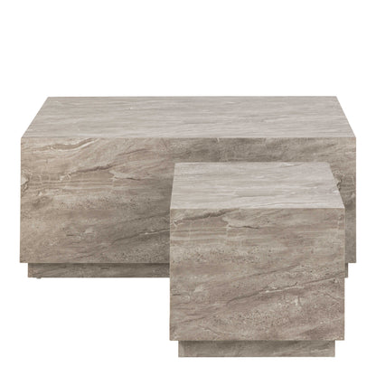 Set of 2 Munkebo Grey Marble Coffee Tables