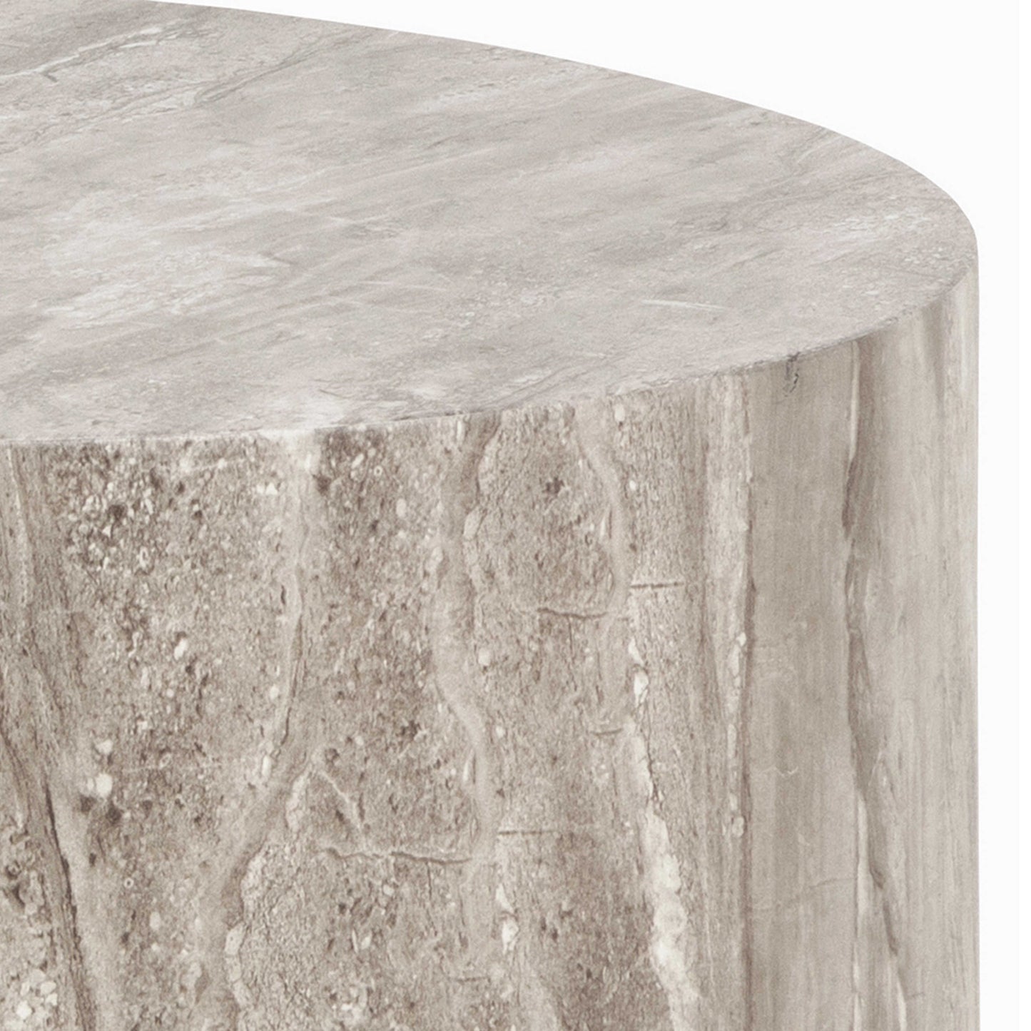 Set of 2 Munkebo Grey Marble Round Coffee Tables
