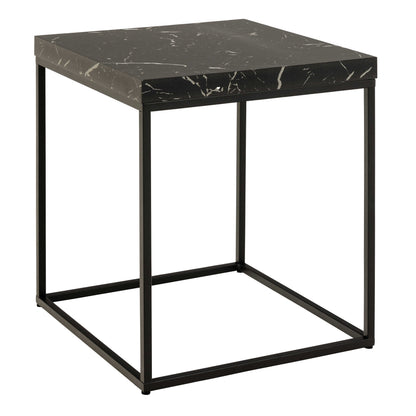 Hazelmere Black Marble Marquina Coffee Table Black Metal Legs