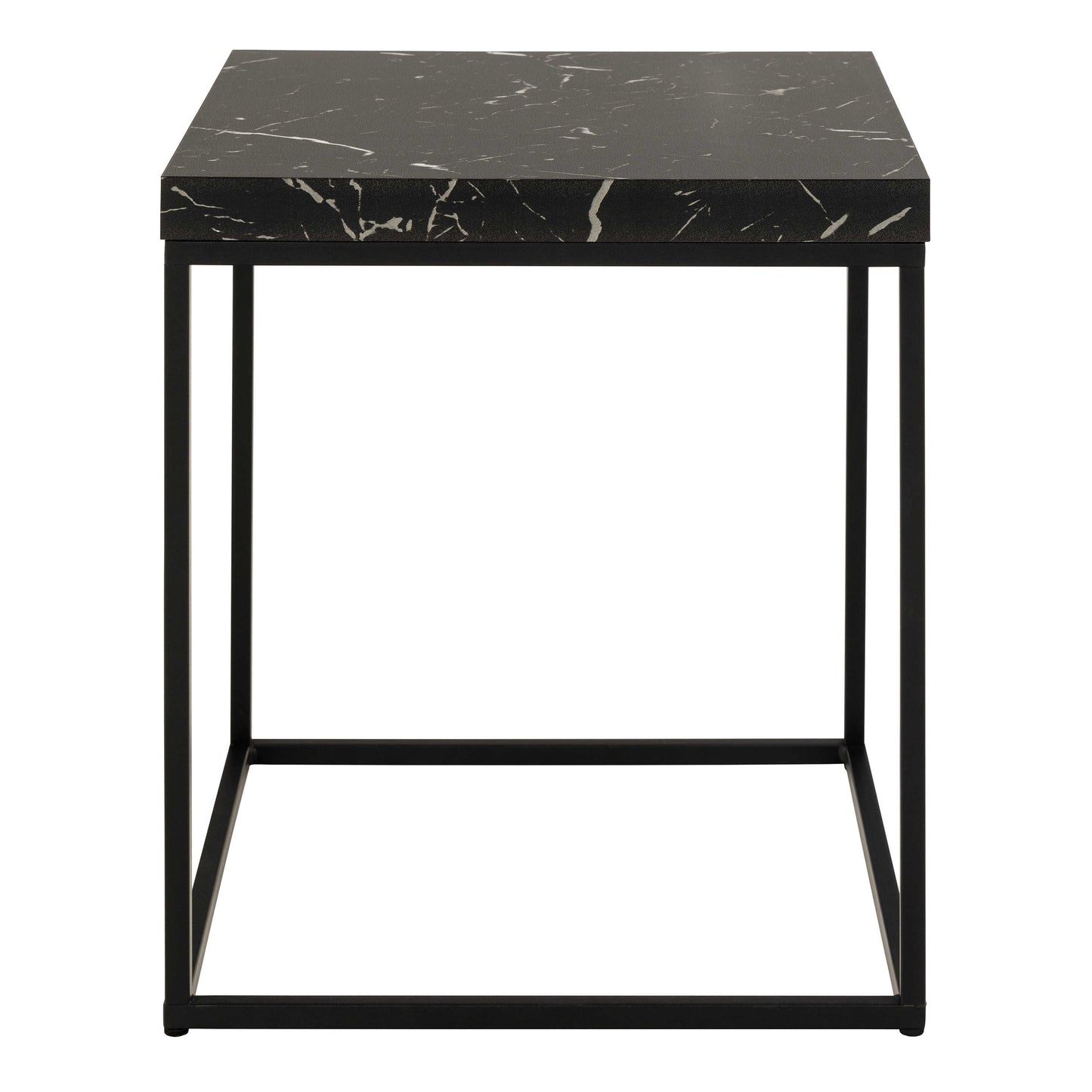 Hazelmere Black Marble Marquina Coffee Table Black Metal Legs