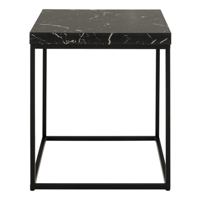 Hazelmere Black Marble Marquina Coffee Table Black Metal Legs