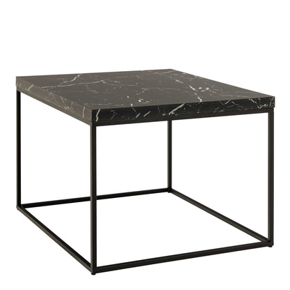 Hazelmere Black Marble Marquina Coffee Table Black Metal Legs