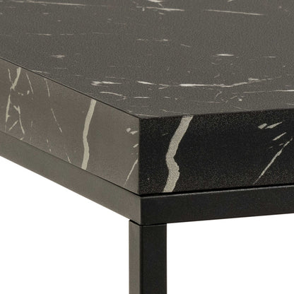 Hazelmere Black Marble Marquina Coffee Table Black Metal Legs