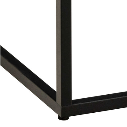 Hazelmere Black Marble Marquina Coffee Table Black Metal Legs