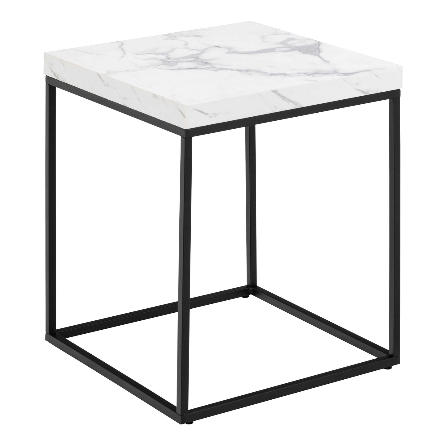 Hazelmere White Marble Carrara Coffee Table Black Metal Legs