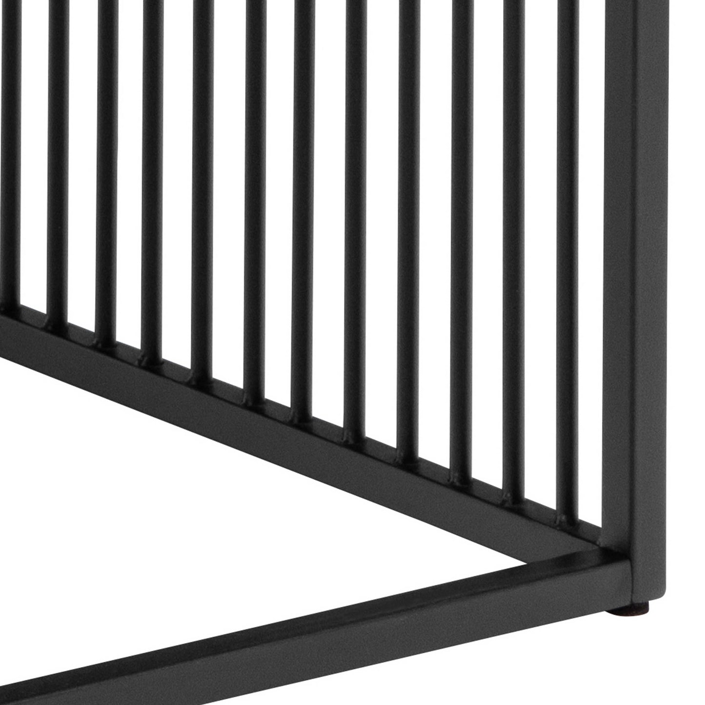 Porto Wild Oak Effect Coffee Table Black Steel Wire Base