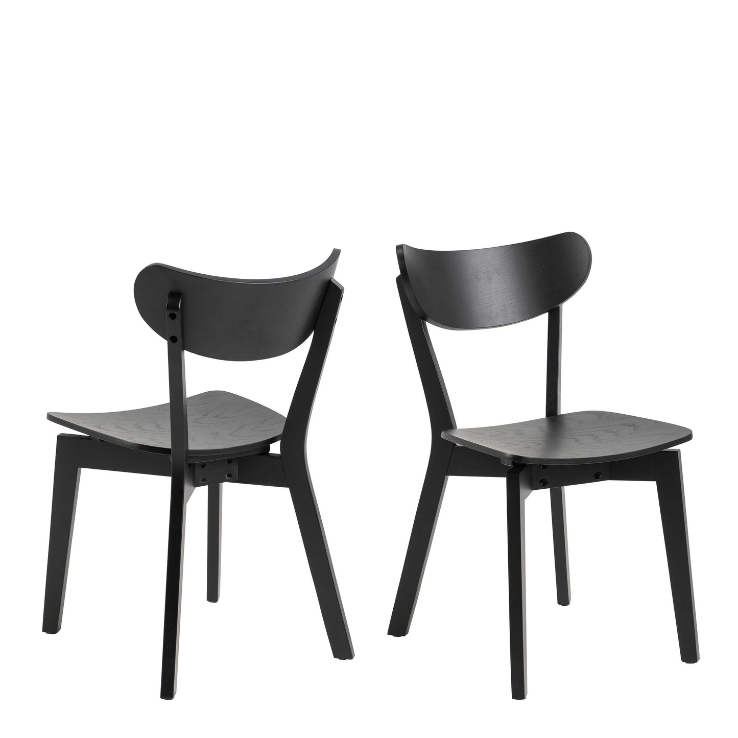 Set of  2 Saffron Black Wooden Dining Chairs