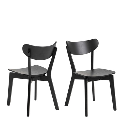 Set of  2 Saffron Black Wooden Dining Chairs