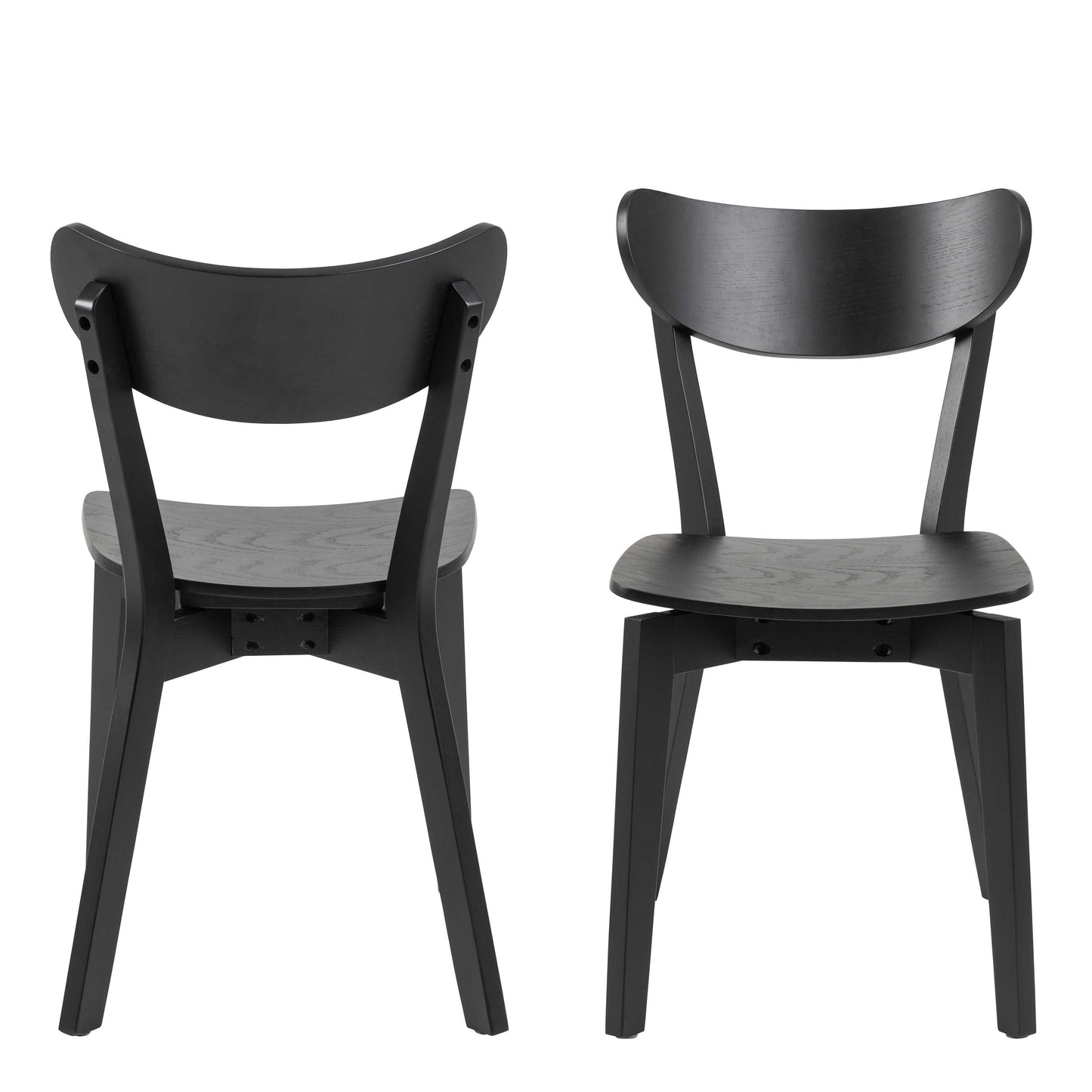 Set of  2 Saffron Black Wooden Dining Chairs