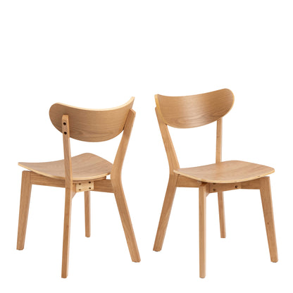 Set of 2 Saffron Natural Oak Effect Dining Chairs