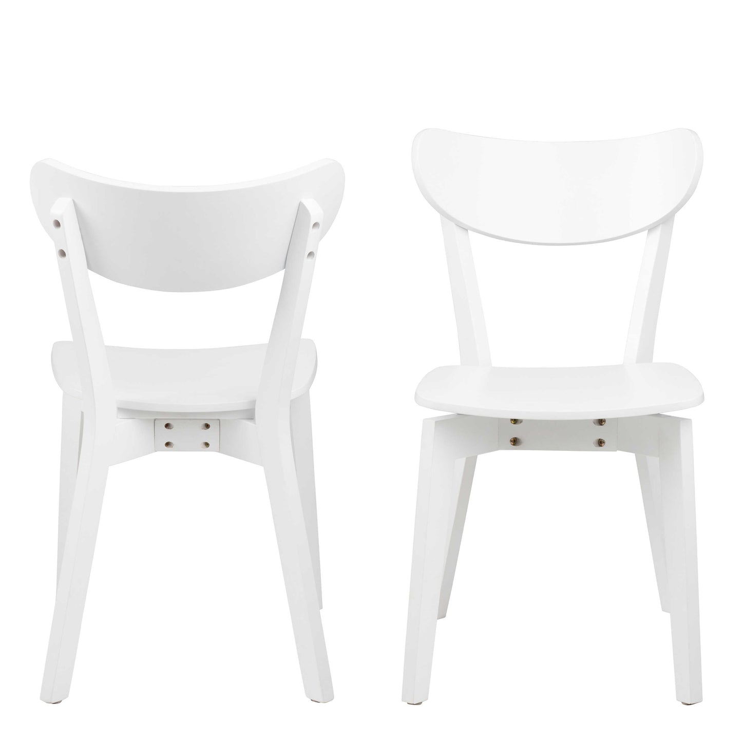Set of 2 Saffron White Wooden Dining Chairs