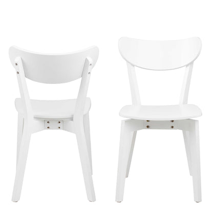 Set of 2 Saffron White Wooden Dining Chairs