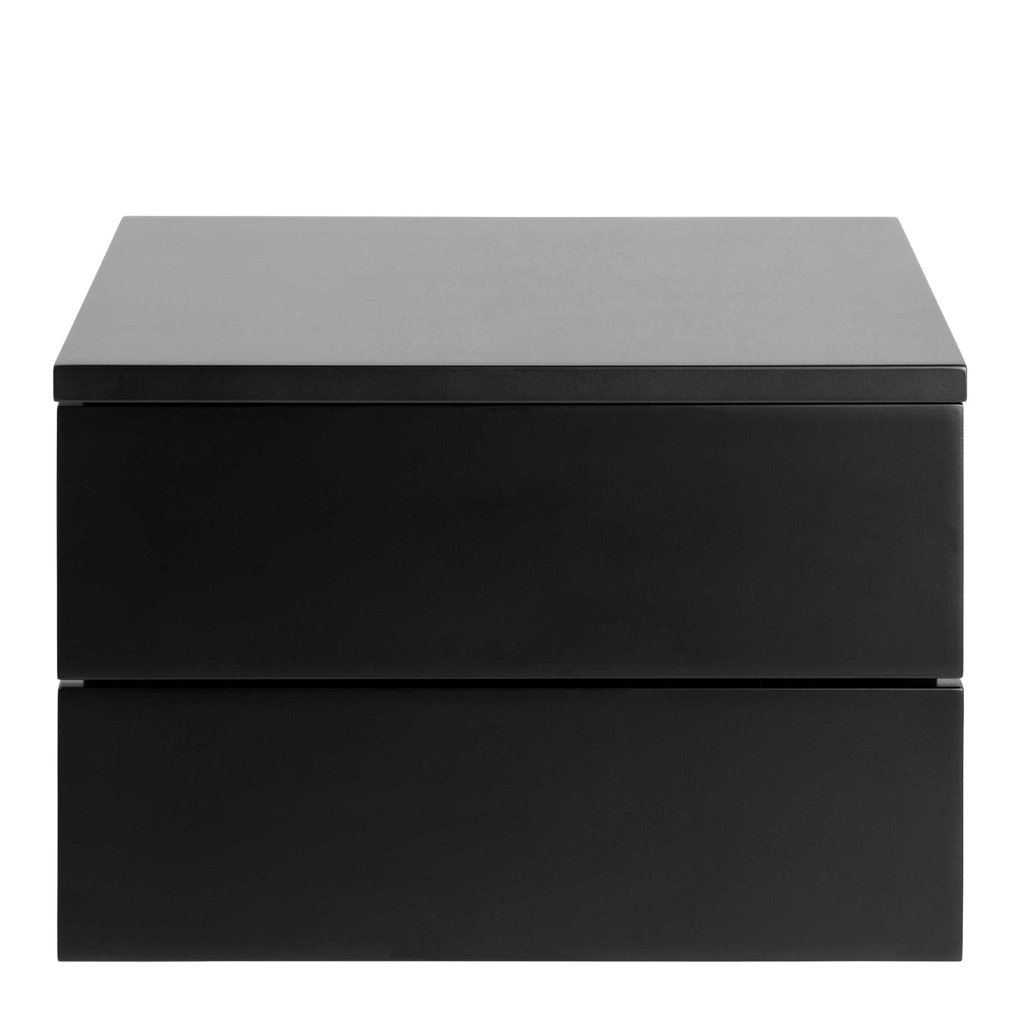 Rome Matt Black Wooden Bedside Table 2 Drawers