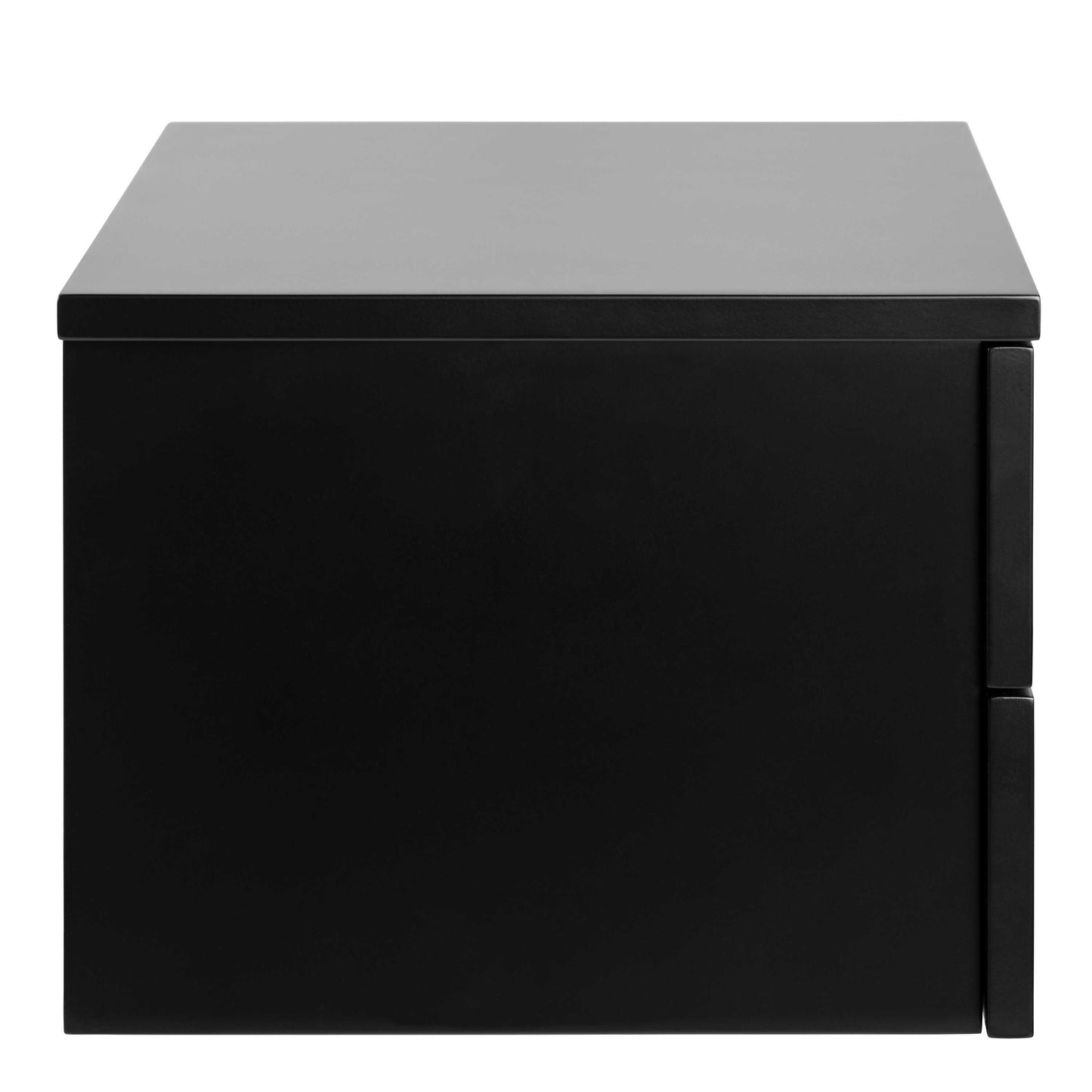 Rome Matt Black Wooden Bedside Table 2 Drawers