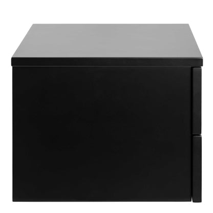 Rome Matt Black Wooden Bedside Table 2 Drawers
