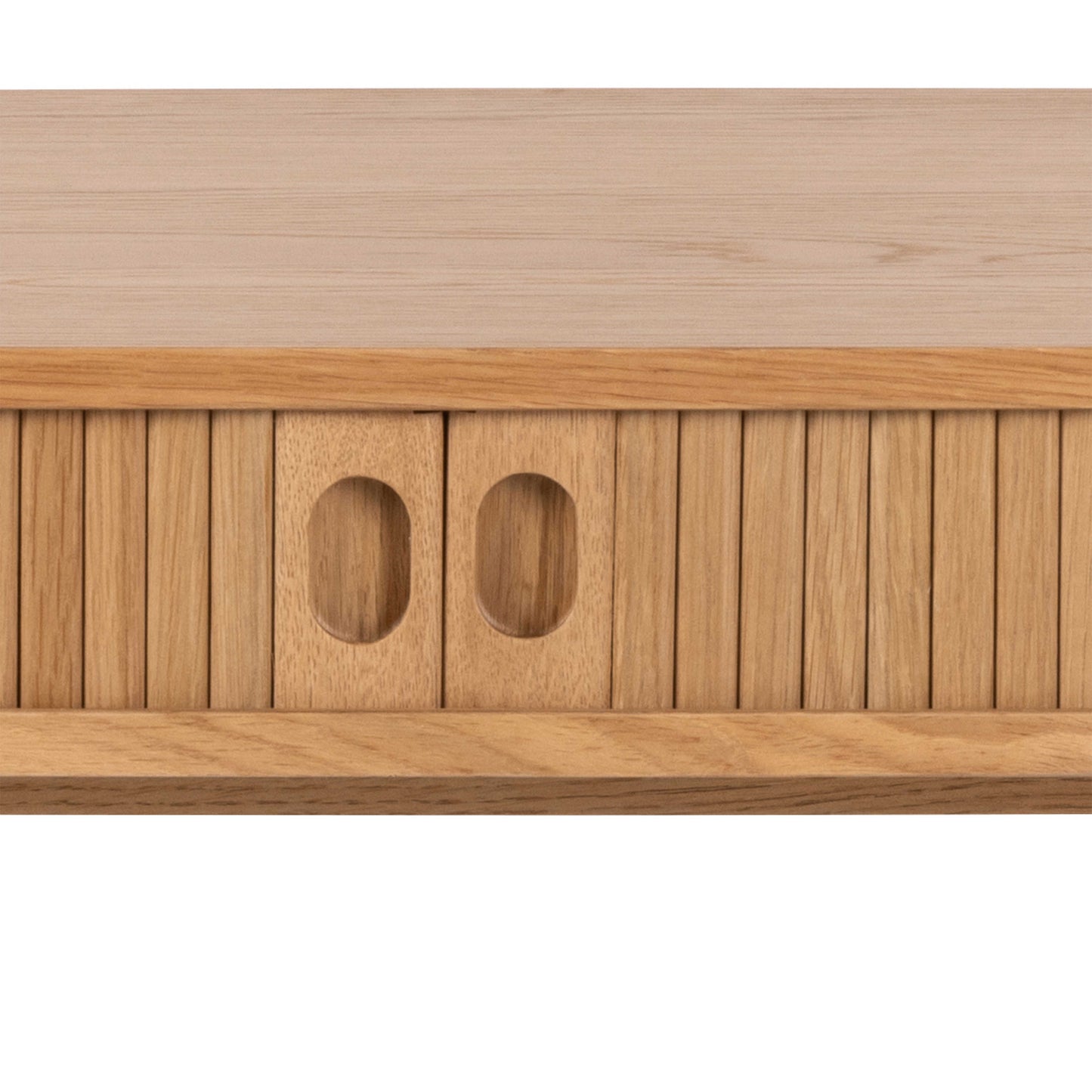 Copenhagen Natural Oak Wood Etched Office Desk 2 Tambour Doors