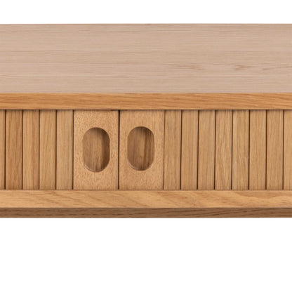 Copenhagen Natural Oak Wood Etched Office Desk 2 Tambour Doors