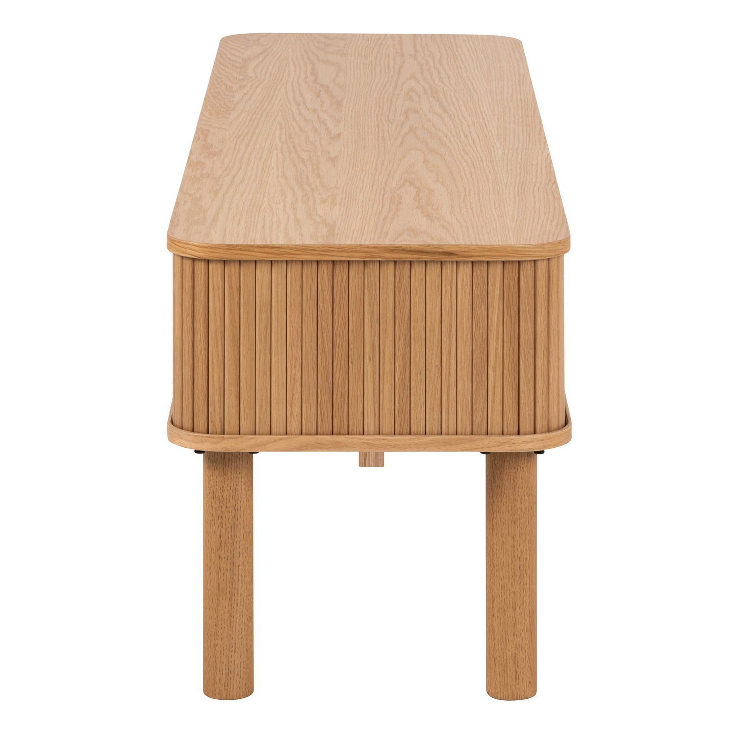 Copenhagen Natural Oak Wood Etched TV Unit 2 Tambour Doors