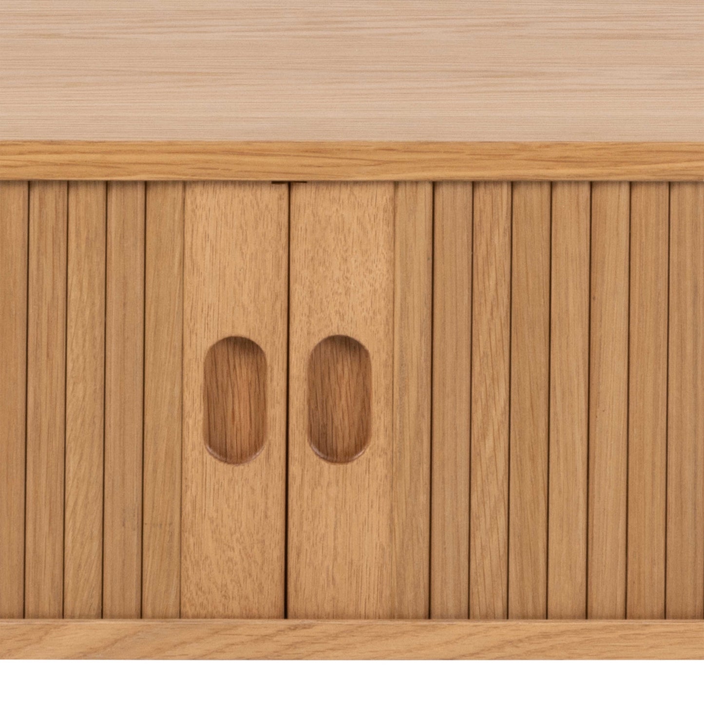 Copenhagen Natural Oak Wood Etched TV Unit 2 Tambour Doors