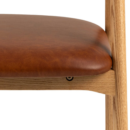 Set of 2 Melbourne Brown Faux Leather Dining Chair With Armrest