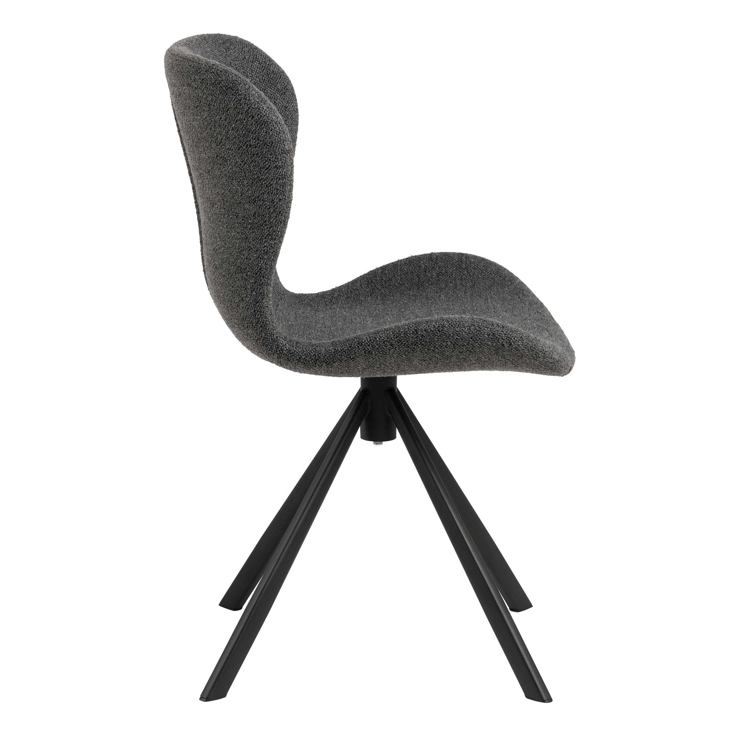 Set of 2 Acord Dark Grey Upholstered Swivel Dining Chairs