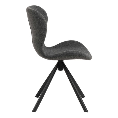 Set of 2 Acord Dark Grey Upholstered Swivel Dining Chairs