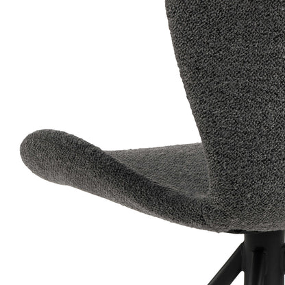 Set of 2 Acord Dark Grey Upholstered Swivel Dining Chairs