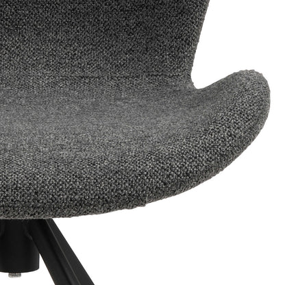 Set of 2 Acord Dark Grey Upholstered Swivel Dining Chairs