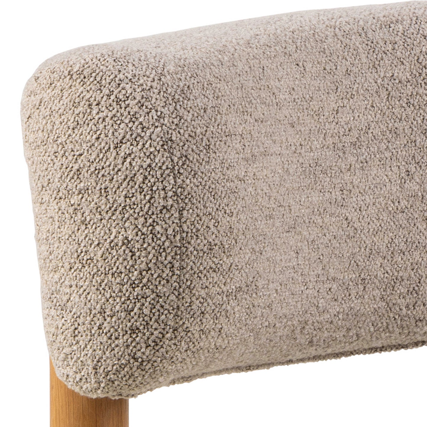 Nook Cream Boucle Lounge Chair Oak Wood Legs