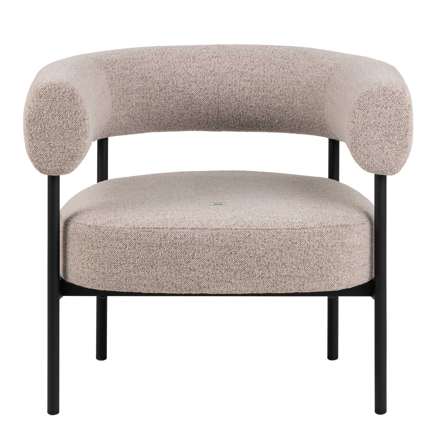 Ostrava Beige Boucle Lounge Chair Black Metal Legs