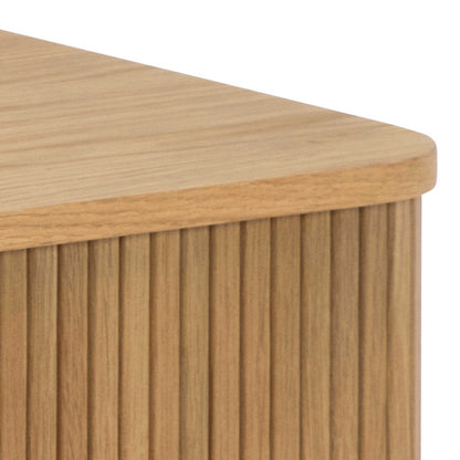 Copenhagen Natural Oak Wood Etched Coffee Table Tambour Door