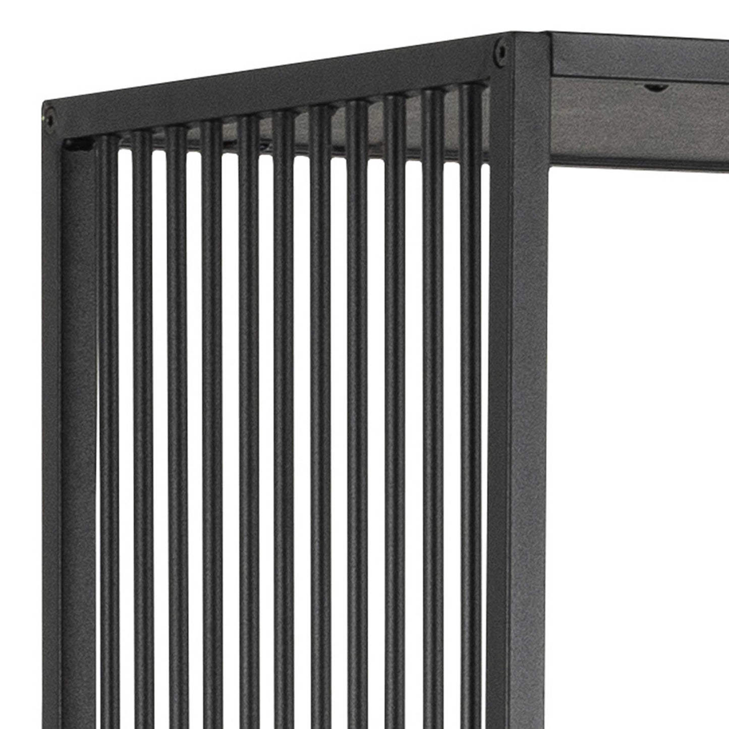 Porto Tall Modern Organic Black Metal Shelving Unit Stone Effect Shelves