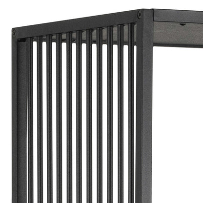 Porto Tall Modern Organic Black Metal Shelving Unit Stone Effect Shelves