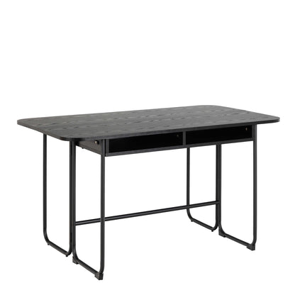 Tinglev 4 Seater Black Folding Dining Table
