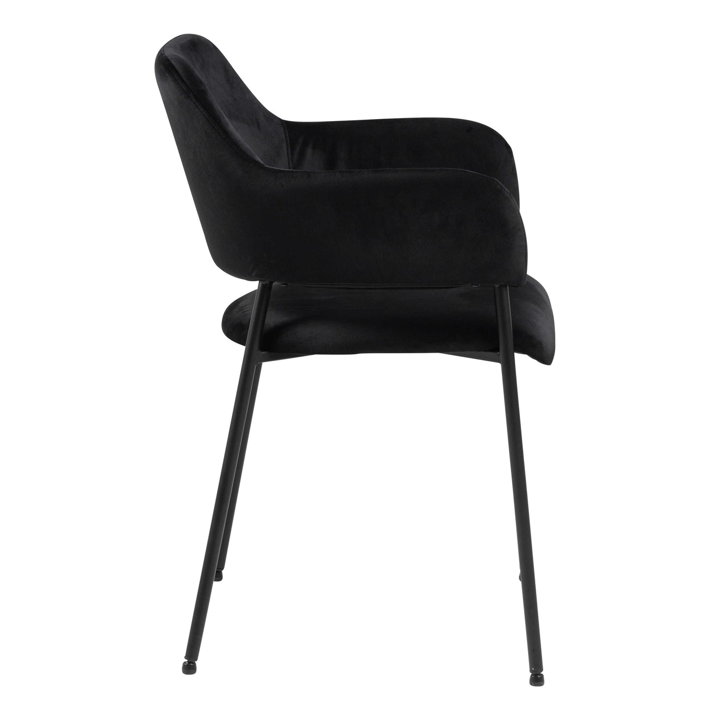 Set of 2 Haderslev Black Upholstered Dining Chair with Armrest