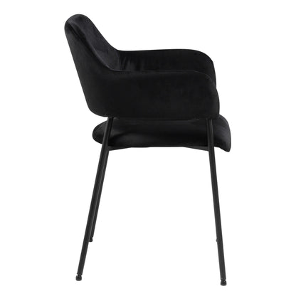 Set of 2 Haderslev Black Upholstered Dining Chair with Armrest