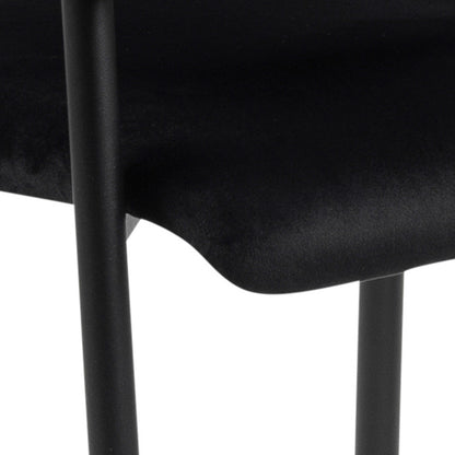 Set of 2 Haderslev Black Upholstered Dining Chair with Armrest