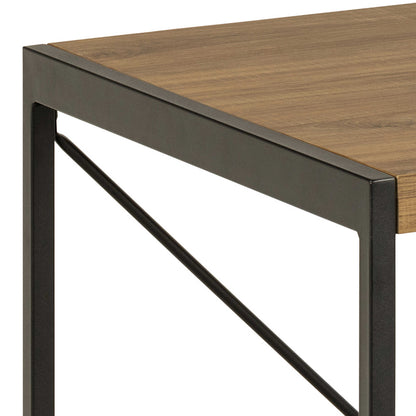 Barbados Natural Oak Wood Office Desk Black Metal Base
