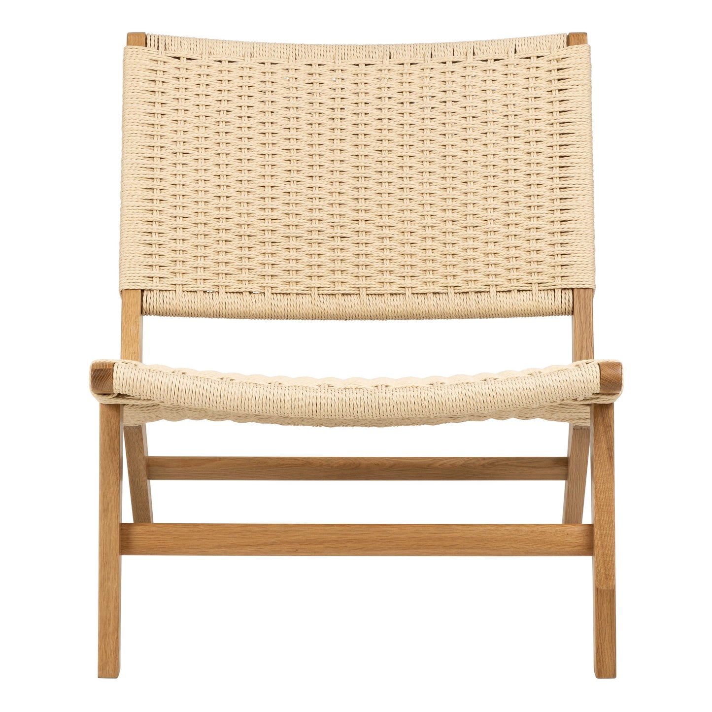 Wigletree Cream and Natural Oak Wood Lounge Chair