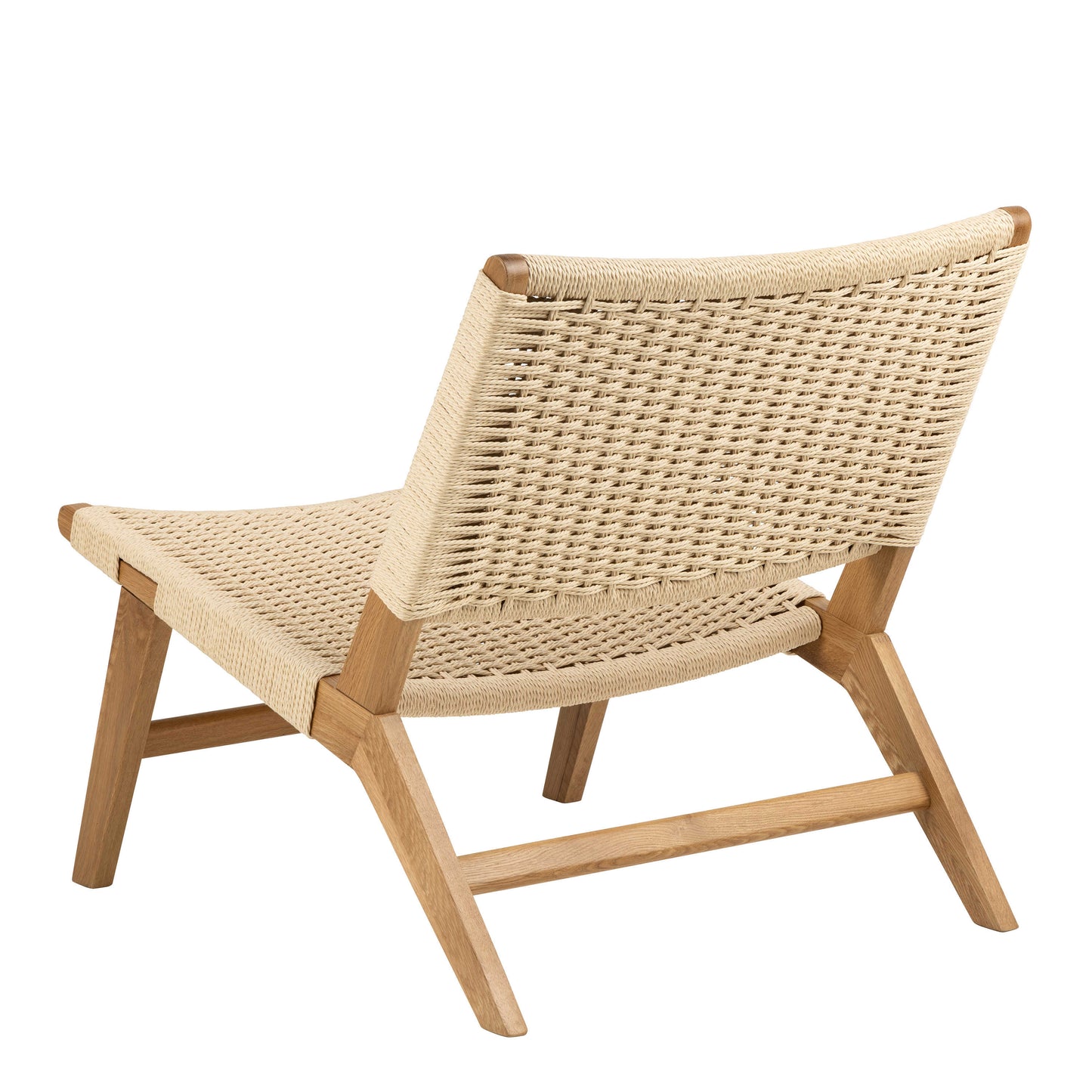 Wigletree Cream and Natural Oak Wood Lounge Chair