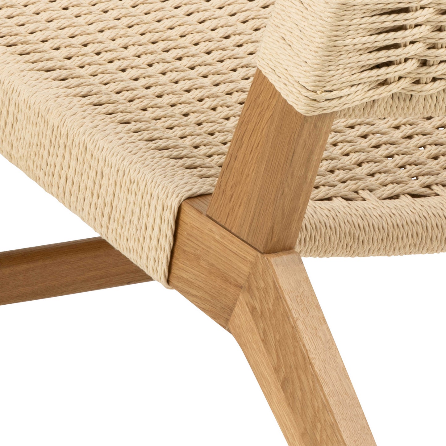 Wigletree Cream and Natural Oak Wood Lounge Chair