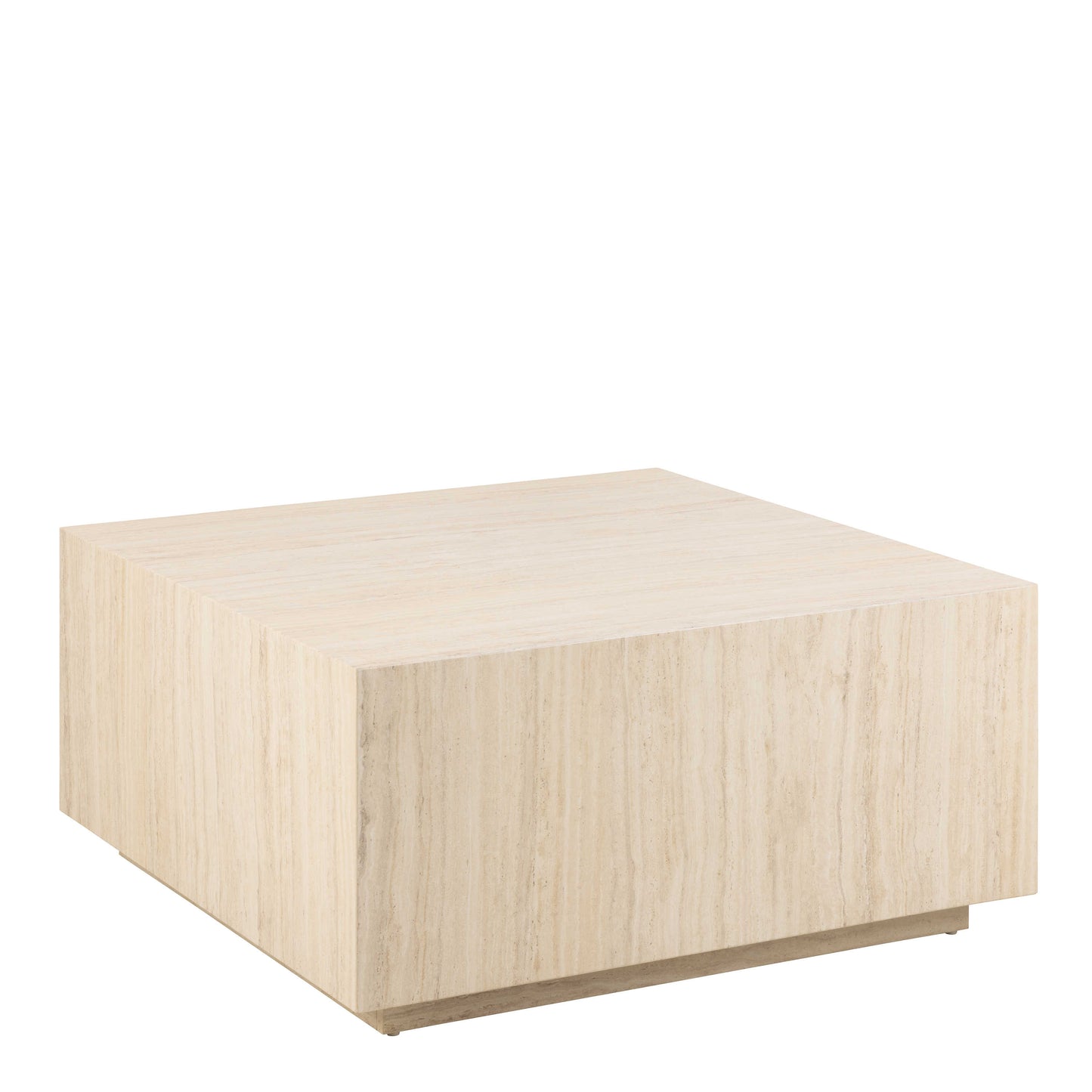 Munkebo Light Travertine Marble Square Coffee Table