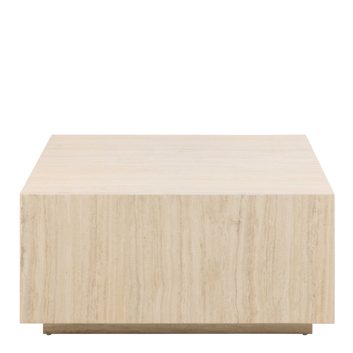Munkebo Light Travertine Marble Square Coffee Table