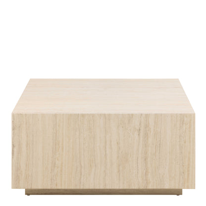 Munkebo Light Travertine Marble Square Coffee Table