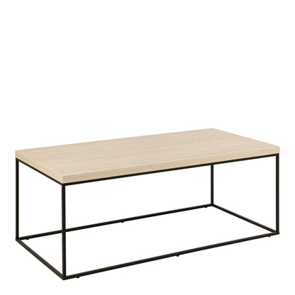 Hazelmere Travertine Table Black Metal Legs