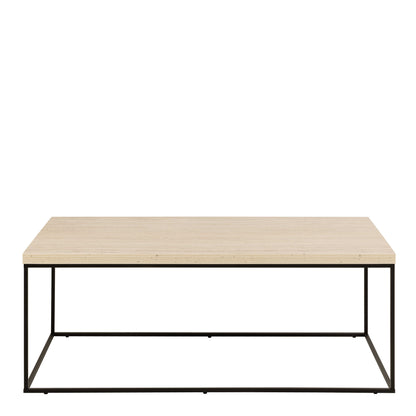 Hazelmere Travertine Table Black Metal Legs
