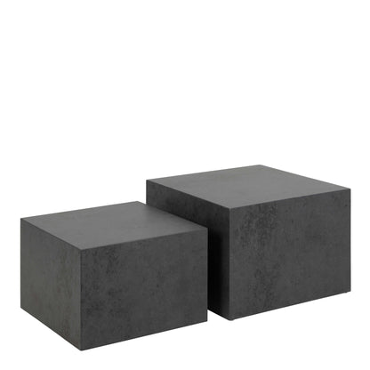 Munkebo Black Square Coffee Table Set of 2