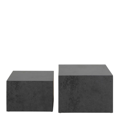 Munkebo Black Square Coffee Table Set of 2