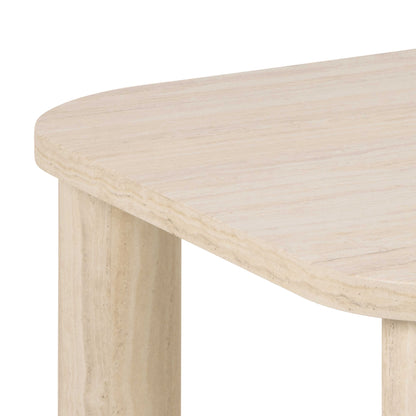 Frankfurt Rectangular Travertine Look Coffee Table Rounded Corners
